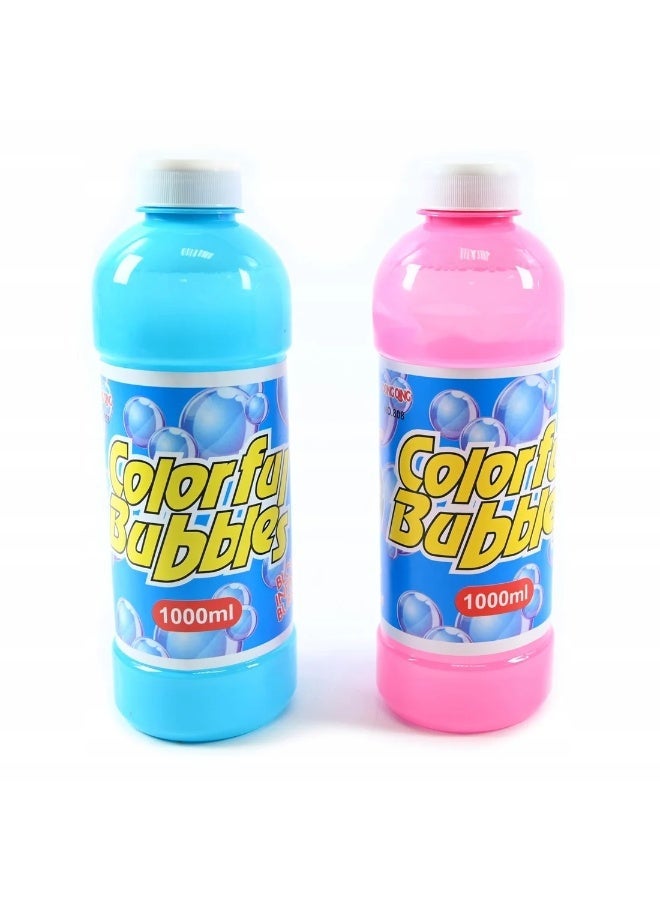 Bubble 1 Liter Soap Bubble Liquid Bottle - Safe and Non-Toxic for All Types of Bubble Guns - 1 Piece Multicolor - Image 1